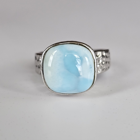 Collections Fine Jewelry Jewelry - Genuine Larimar Sterling Silver Ring Size 8.5!